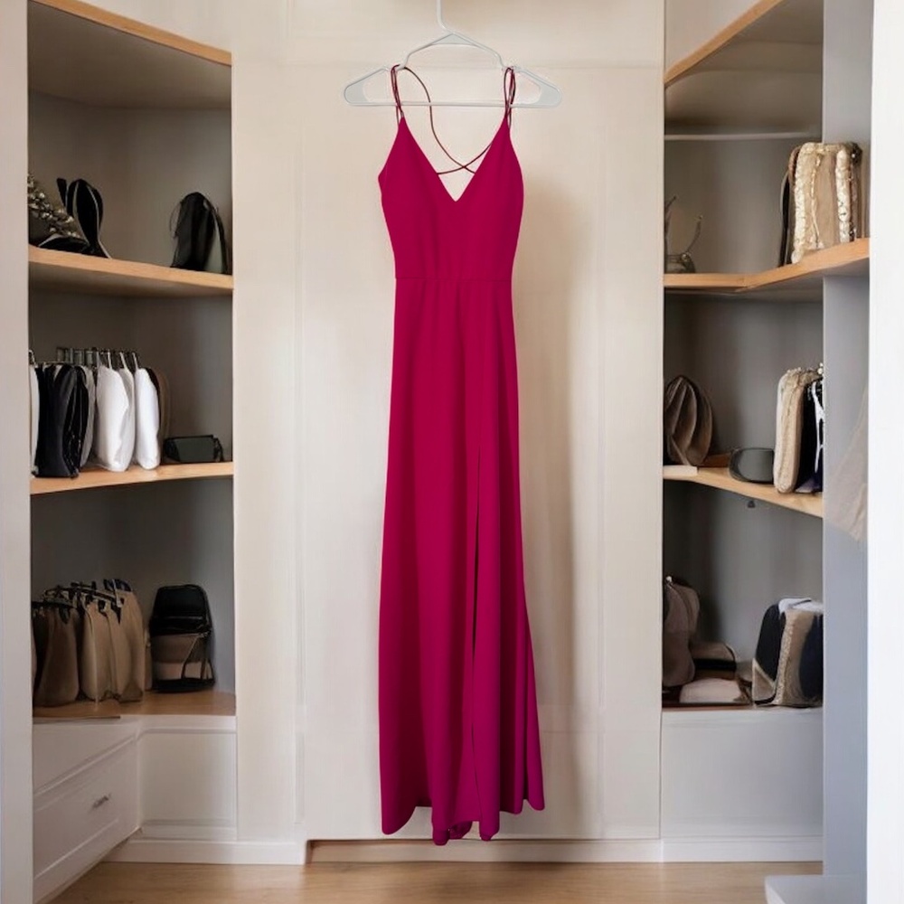 Bright Pink B. Smart Maxi Slit Dress